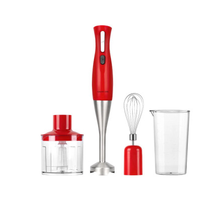 Блендер погружной 1200 Вт стальной чаша 0,5 л 3 насадки мерный стакан красный Galaxy Line