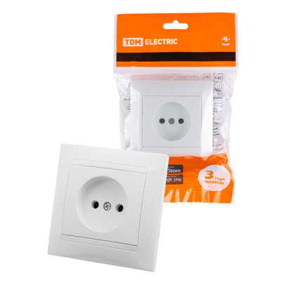 Розетка 1 мест 2П 10А 250В белая Розетка 1 мест 2П 10А 250В белая