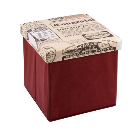 Пуф фанера 32*30*30 см до 100 кг складной отделение для хранения бордо Волшебная страна