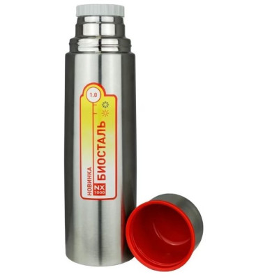 Термос нерж сталь  1 л узкое горло без кнопки NX Биосталь