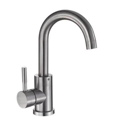 Смеситель LOLIS для кухни корот.гусак однорыч. под гайку 40мм Нержав. (12) EB4065-2