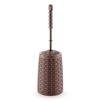 Ерш пластиковый для туалета длинный 135*135*440 мм коричневый Раттан Ddstyle