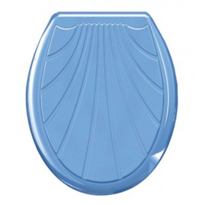 Сиденье для унитаза жесткое Ракушка голубое