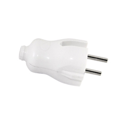 Вилка прямая б/з белая 6А 250В серии 