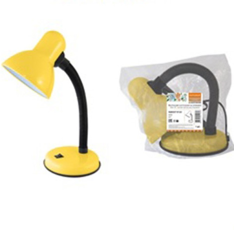 Светильник настольный на основании 40Вт, E27 желтый (мягкая упак.) Народная