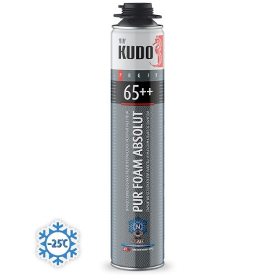 Пена монтажная профессиональная Kudo Proff Absolut 65++ (-25C) ЗИМА 65л 1000мл