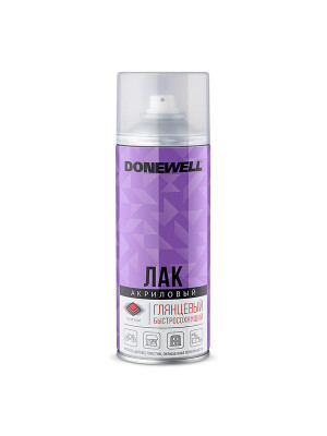 Лак аэроз. универс. акриловый глянцевый 520мл Donewell DW-9002 Лак аэроз. универс. акриловый глянцевый 520мл Donewell DW-9002