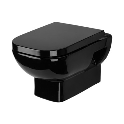 Унитаз подвесной NORDEN Черный с сиденьем микролифт безободковый