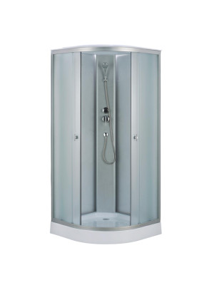 Душевая кабина 90x90x210 KNOIS KN981 проф серебристый матов алюминий, 1/4 круга, низкий поддон Душевая кабина 90x90x210 KNOIS KN981 проф серебристый матов алюминий, 1/4 круга, низкий поддон