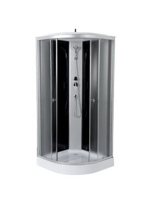Душевая кабина 90x90x210 KNOIS KN981B1 проф серебристый матов алюминий, 1/4круга, низкий поддон Душевая кабина 90x90x210 KNOIS KN981B1 проф серебристый матов алюминий, 1/4круга, низкий поддон