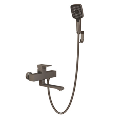 Смеситель для ванны DIKALAN однорыч. дивертор в корп., длин. излив авиац.алюминий серый Смеситель для ванны DIKALAN однорыч. дивертор в корп., длин. излив авиац.алюминий серый