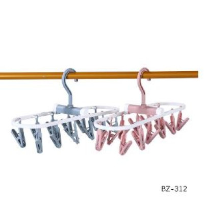 Сушилка пластик для белья 36,5*11,5*20 см овальная складная с 12 прищепкам подвесная Baizheng