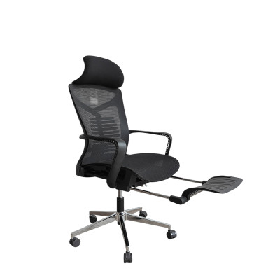 Кресло офисное 116*58,5*39 см до 150 кг подножка механизм качания полиэстер черный Baizheng (1/1) ДУ