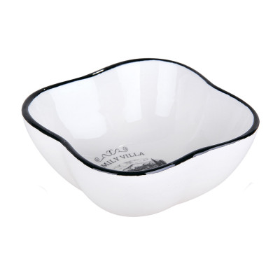 Салатник керамический 10 см 150 мл квадрат под упак бело-черный Family villa Коралл Салатник керамический 10 см 150 мл квадрат под упак бело-черный Family villa Коралл