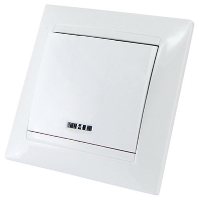 Выключатель 1 кл. с подсветкой 10А белый Выключатель 1 кл. с подсветкой 10А белый