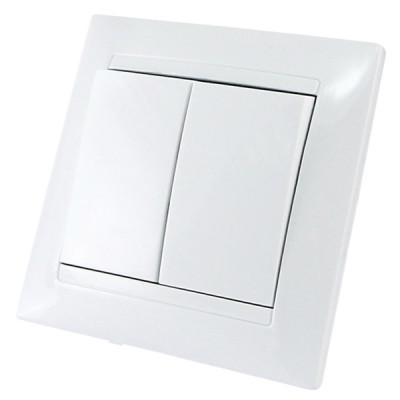 Выключатель 2-х кл. 10А белый Выключатель 2-х кл. 10А белый