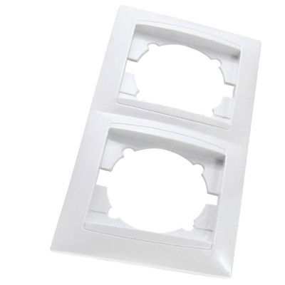 Рамка 2-х постовая вертикальная белая 