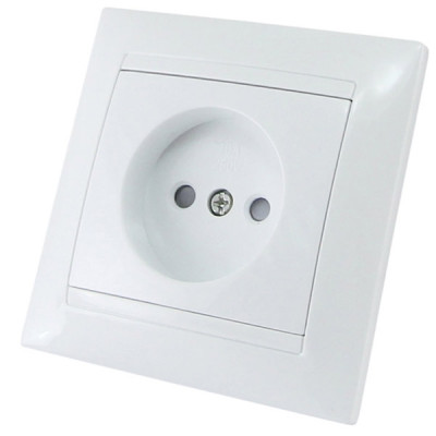 Розетка 1 мест 10А 250В 2П с защ. шт. белая Розетка 1 мест 10А 250В 2П с защ. шт. белая
