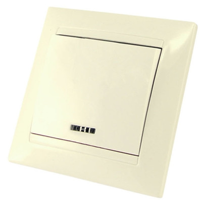 Выключатель 1 кл. с подсветкой 10А сл. кость Выключатель 1 кл. с подсветкой 10А сл. кость