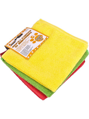 Салфетка микрофибра 3 шт 30*30 см MFS-02/3 Рыжий кот