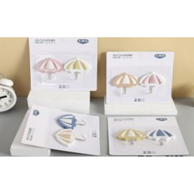 Набор пластиковых крючков 2 шт 7,5*7 см самоклеящийся металл держател Зонтик BZ-5123 Baizheng