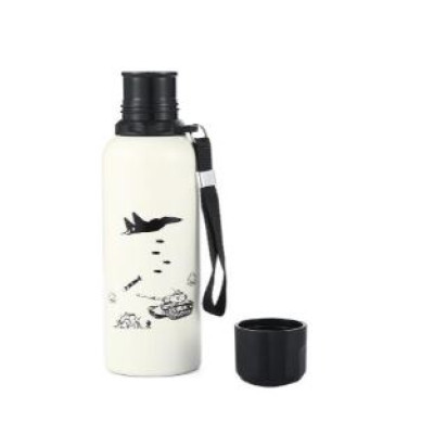 Термос металл  0,35 л узкое горло кнопка чашка KM-1101 Baizheng