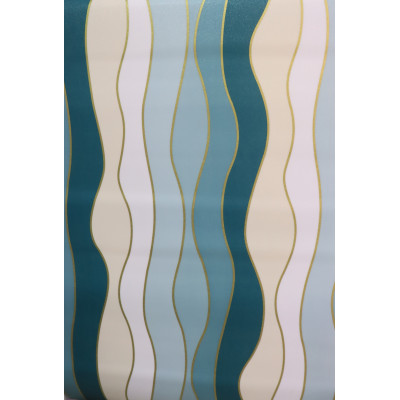 Клеенка силиконовая 0,6*15 м 0,8 мм цветные волнистые линии с золотом Baizheng Клеенка силиконовая 0,6*15 м 0,8 мм цветные волнистые линии с золотом Baizheng