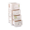 Мини изображение Комод пластиковый 4-х секционный 395*500*980 мм светло-бежевый Париж Альтернатива