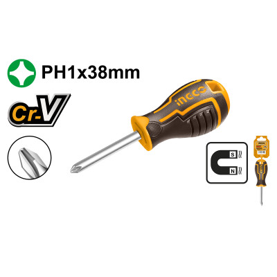 Отвертка PH1* 38мм INGCO Cr-V HSDSPH1038 Отвертка PH1* 38мм INGCO Cr-V HSDSPH1038