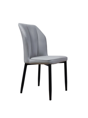 Стул металлический Baizheng 89×43×45 см, искусственная кожа, светло-серый, до 150 кг