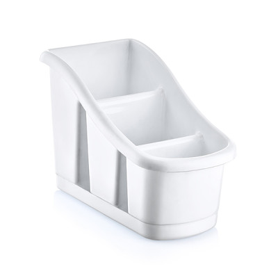 Подставка пластиковая для столовых приборов 180*115*145 мм белая СТЕП Ddstyle