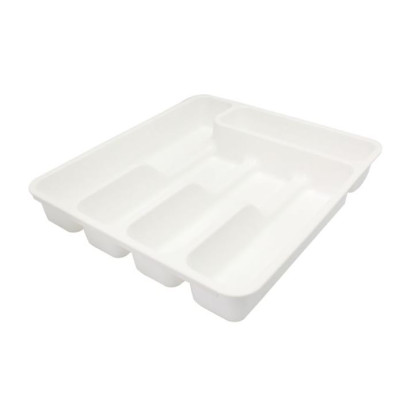 Лоток пластиковый для столовых приборов 330*295*53 мм широкий белый Violet