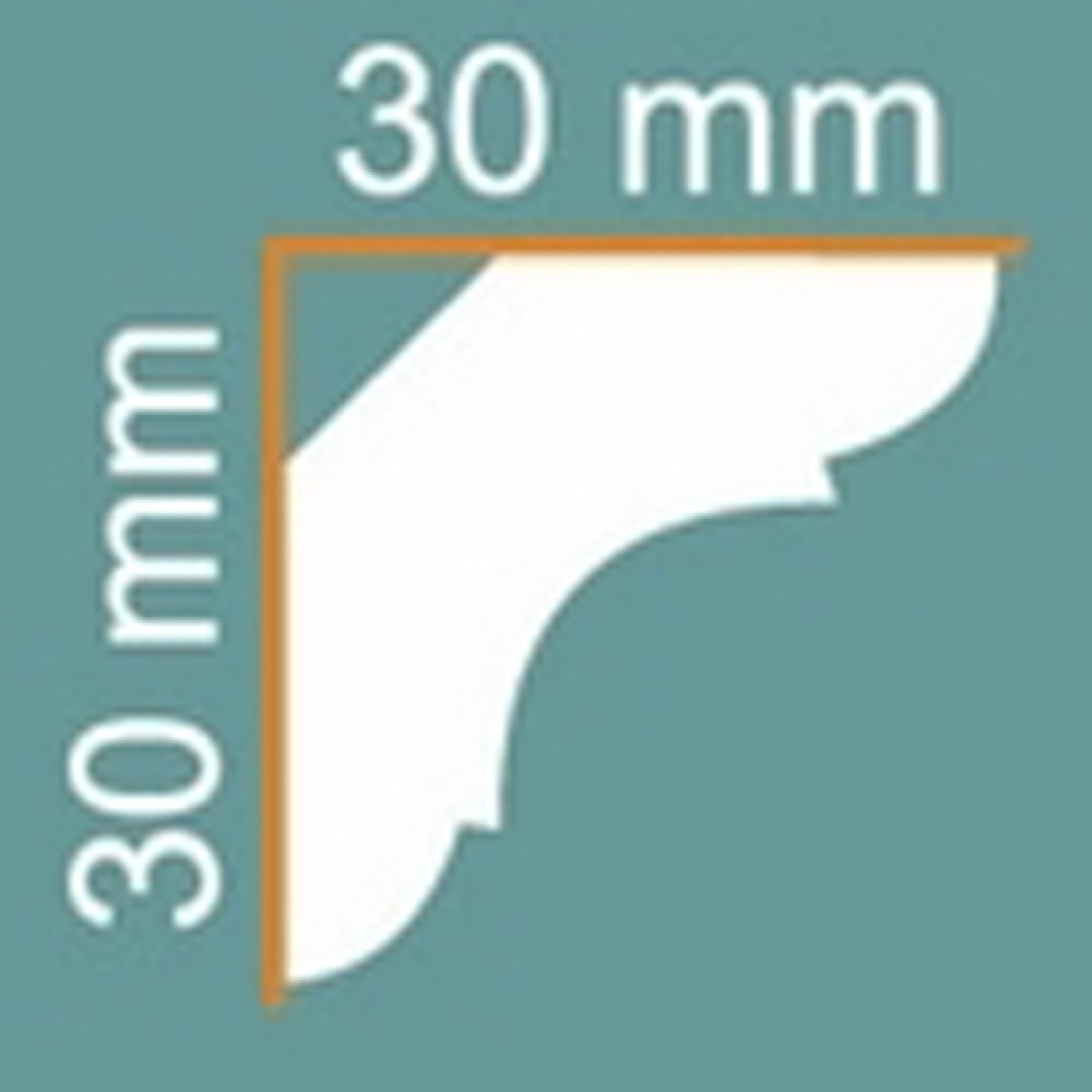 Плинтус экструзионный FK-4016 золото 2,0м 30х30мм Флекс