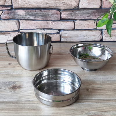 Набор нерж сталь посуды 3 пр походный кружка миска тарелка Baizheng