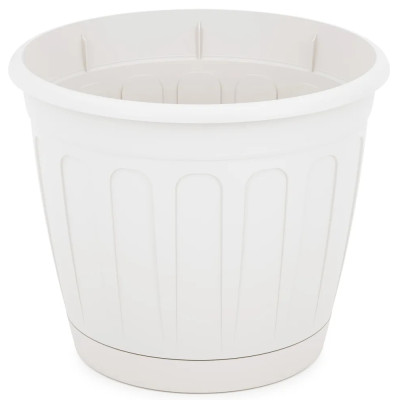 Горшок пластиковый  2,6 л поддон белый Дионис Альтернатива