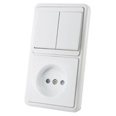 Блок комбинированный БКВР 2-х кл. выкл + розетка 2П TDM