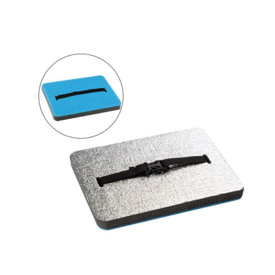 Сиденье туристическое 350*240*30 мм металлизированное с карабином