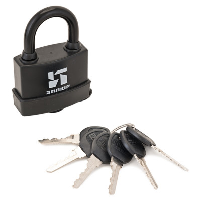 Замок навесной АЛЛЮР влагозащищённый ВС1Ч- 376П d=10мм 6кл.  72*56мм (блистер)