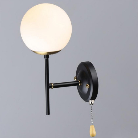 Бра 1 плафон 18,5*13*29 см Е27 60Вт 4м2 плафон стекло черный медь Baizheng