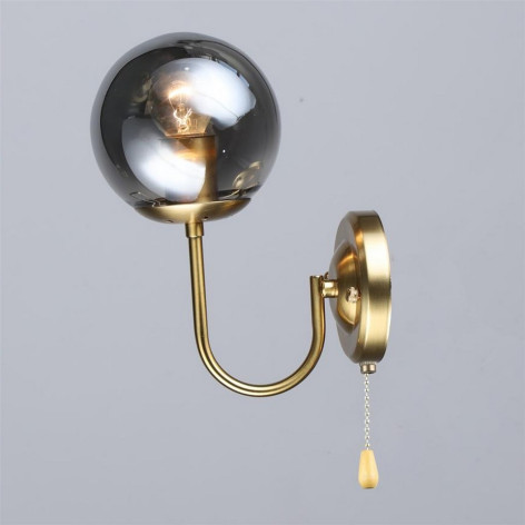 Бра 1 плафон 18,5*13*25,5 см Е27 60Вт 4м2 плафон стекло медь Baizheng