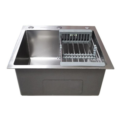 Мойка кухонная DIKALAN нерж. сталь SUS-304 сатин 60*50*22 сифон (3) KN605005