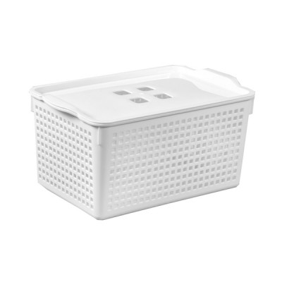 Корзинка Лофт 5,3л 295х185х145мм с крышкой белый