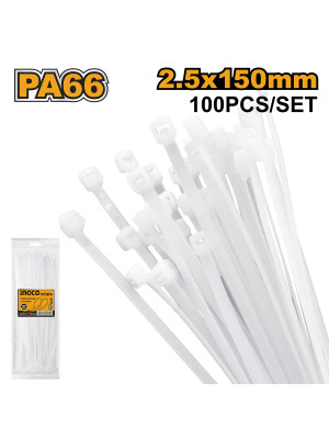 Стяжка нейлоновая 150*2,5 мм. 100 шт  INGCO HCT15025