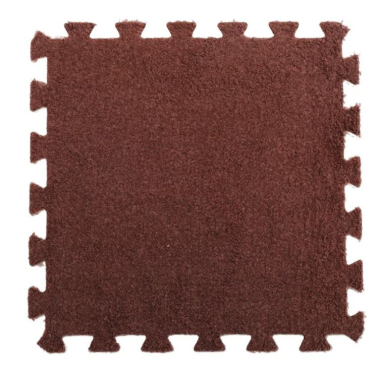 Фото №1 Коврик-пазл 10шт 30*30*1,5см махровый коричневый Baizheng