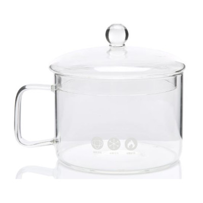 Кастрюля стеклянная 1500 мл 15*17 см стекл крышка стекл ручка-1 шт Baizheng