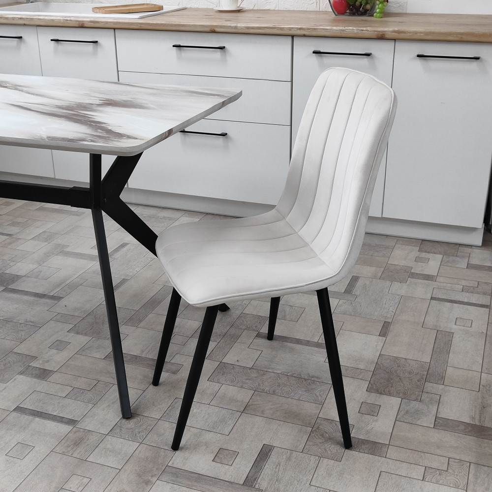Стул металлический Baizheng 40×50×88 см, текстиль, бежевый, до 150 кг