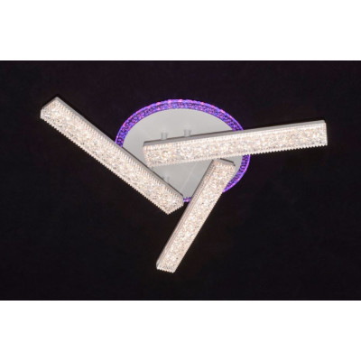 Люстра светодиодная 3 плафона 52*9 см 60Вт 2250 LM 10м2 3 цвета белый Baizheng