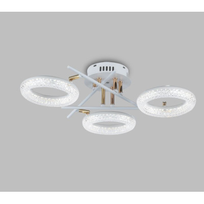 Люстра светодиодная 3 плафона 58*15 см 48Вт 1800 LM 10м2 3 цвета белый бронза Baizheng