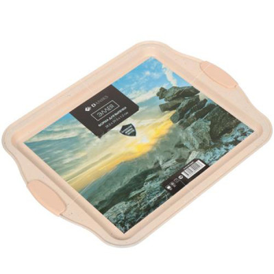 Форма стальная антипригар для выпечки прям беж мрамор силикон руч 38,5*29,5*1,2см Эллея DANIKS(1/24 Форма стальная антипригар для выпечки прям беж мрамор силикон руч 38,5*29,5*1,2см Эллея DANIKS(1/24