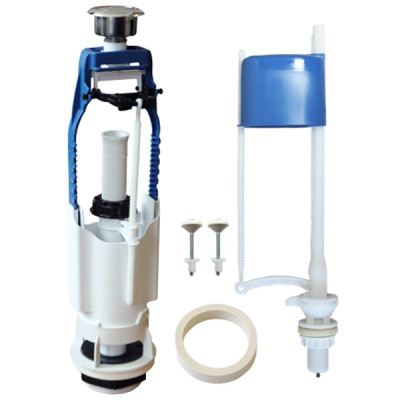 Арматура для унитаза Псков нижняя подводка, кнопка хром (20) 69 (А105).57.14.3